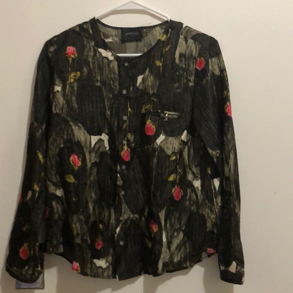 Rachel Comey floral printed silk blouse